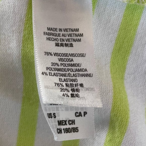 Juicy Couture Lime Green White Mini Dress Lace Up Tunic Size Small TShirt Dress - Picture 9 of 12